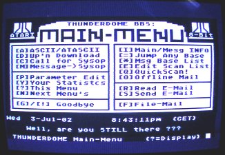 Thunderdome BBS MainMenu